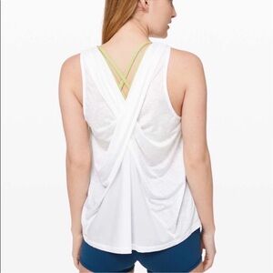 Lululemon White & Cream Sleeveless Top with Crisscross soul stride tank size 6